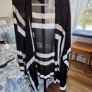 INC International Cardigan Sweater ~ EUC ~ Size 3X ~ Black White Tan
